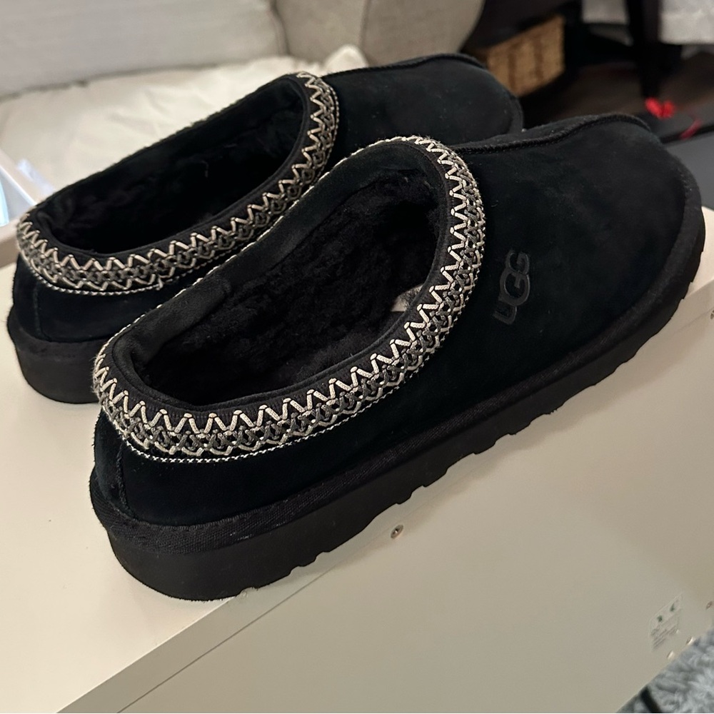 UGG shoes mens 12 Ugg tasmin tas slippers scuffs black size 12 slip on - Picture 2 of 13